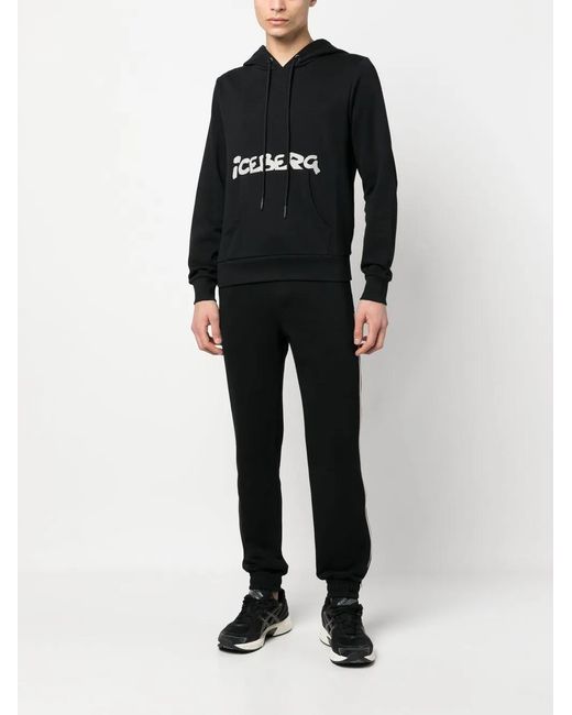 Iceberg Black Side-Zip Track Pants for men
