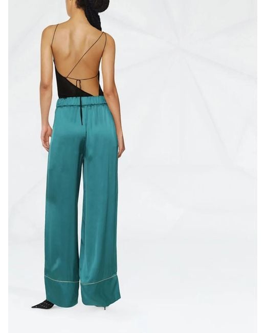 Off-White c/o Virgil Abloh Blue High-Waisted Palazzo Trousers