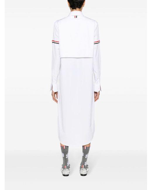Vestido camisero midi Thom Browne de color White