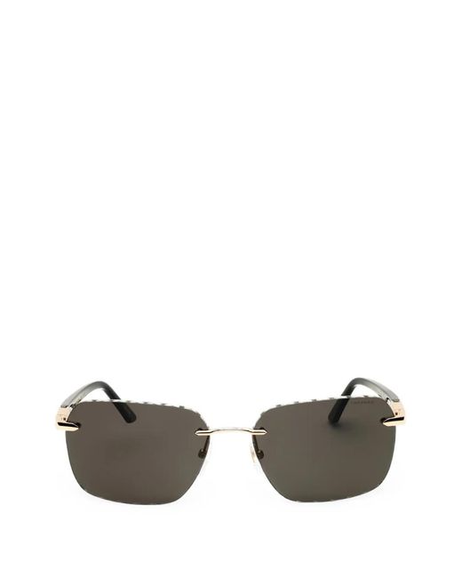 Chopard Metallic Rectangle-Frame Sunglasses for men