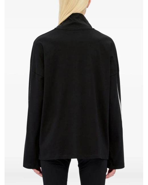 MSGM Black Logo-Print Turtleneck T-Shirt