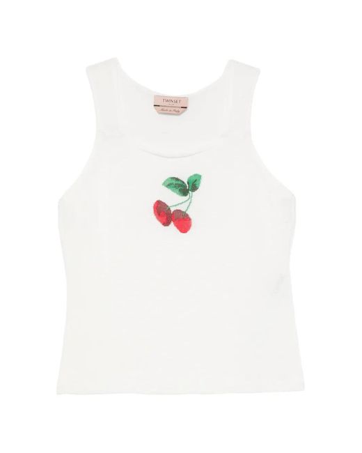 Twinset White Sleeveless Top