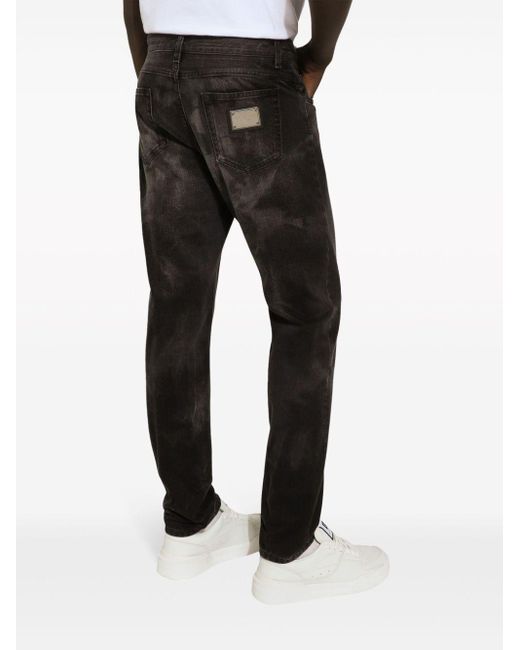Jeans dritti di Dolce & Gabbana in Black da Uomo