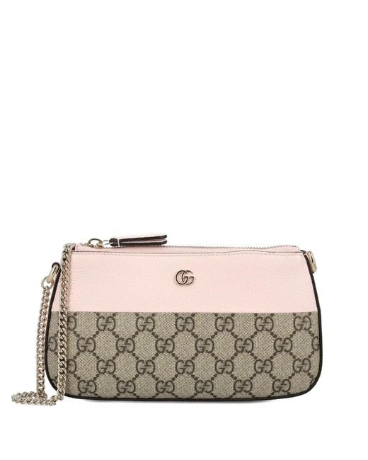 Gucci Natural Mini Gg Marmont Bi-Colour Shoulder Bag