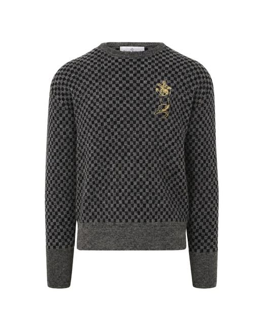 Vivienne Westwood Black Checkmate Jumper for men
