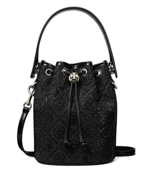 Borsa A Secchiello T Monogram Mini di Tory Burch in Black