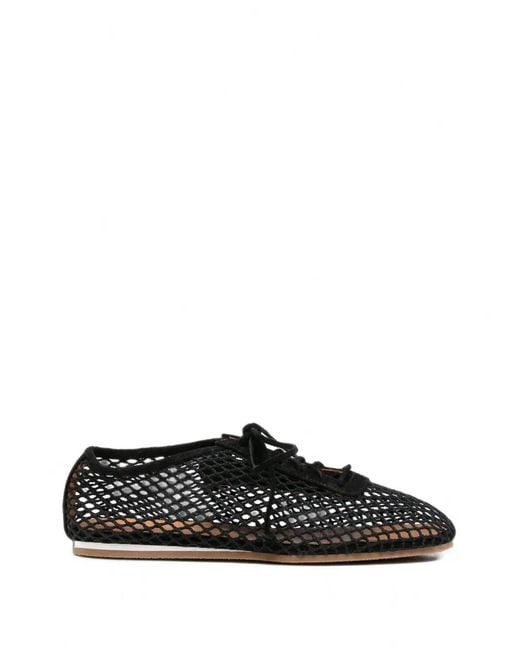 Forte_forte Black Mesh-Knit Ballet Flats