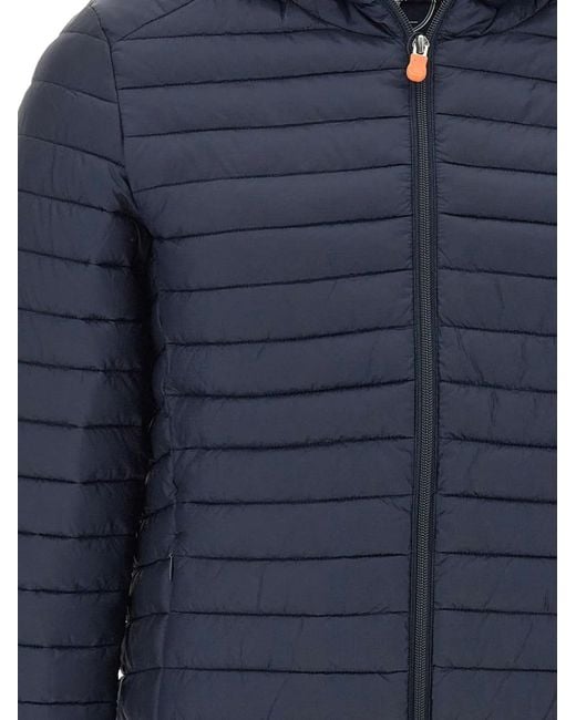 Save The Duck Blue Donald Hooded Quilted Jacket for men