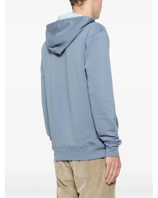 Paul Smith Blue Zebra Logo Organic Cotton Hoodie for men