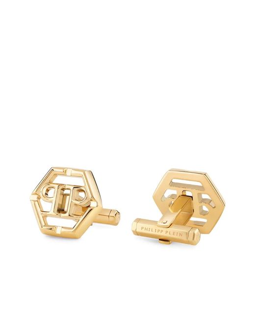 Philipp Plein Metallic Hexagon-Pp Cufflinks for men