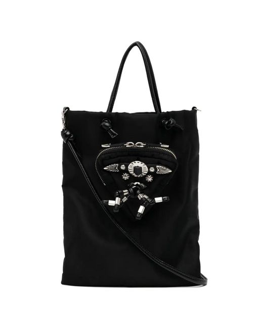 TOGA TOO Black Triangle-Pouch-Detail Tote Bag