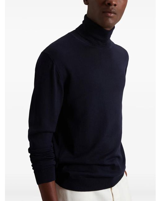 Woolrich Blue Woolrich Virgin Wool Roll-Neck Sweater for men