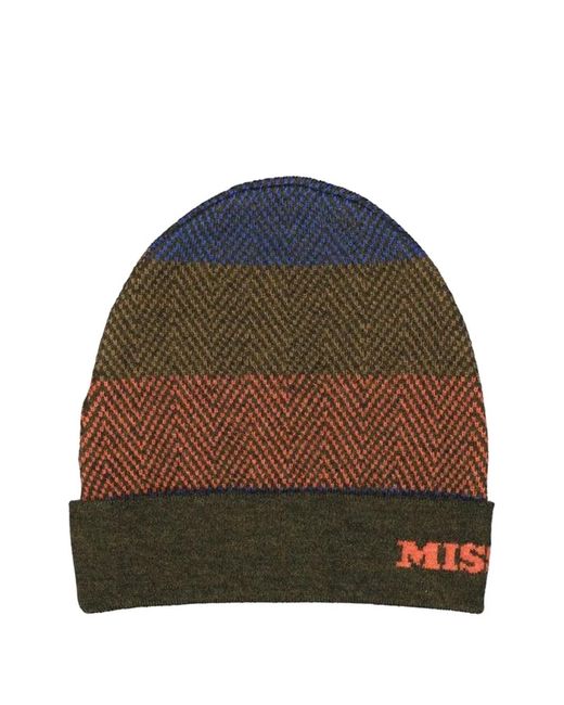 Missoni Green Chevron-Knit Beanie for men
