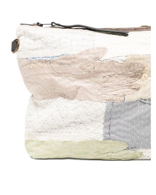 By Walid Gray Embroidered Clutch Bag for men