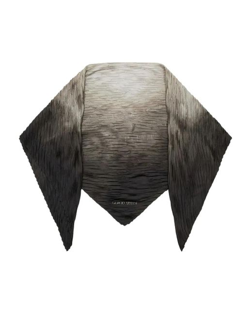 メンズ Giorgio Armani プリーツ シルクスカーフ Gray