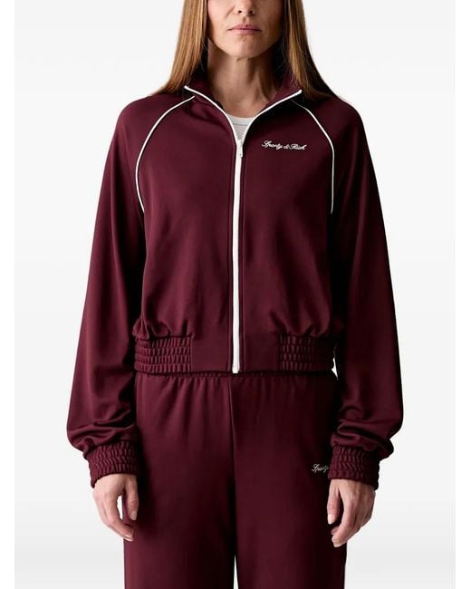 Sporty & Rich Logo-Embroidered Piped Track Jacket