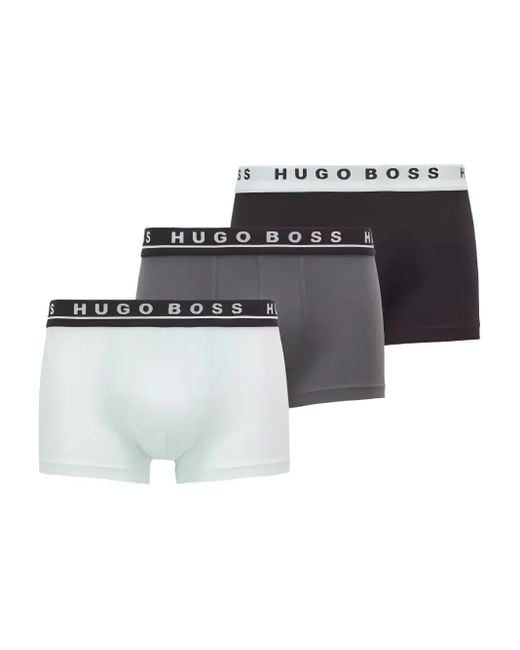 メンズ HUGO ロゴ トランクス Gray