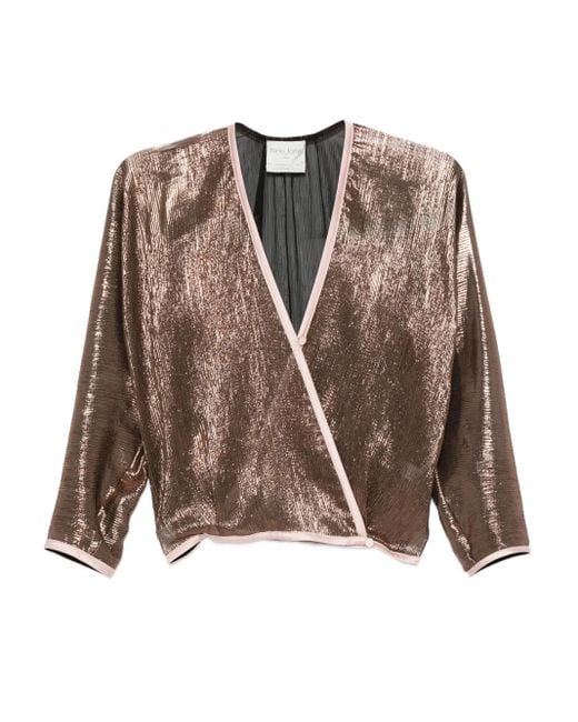 Forte Forte Brown Trimmed-Detail Wrap Top