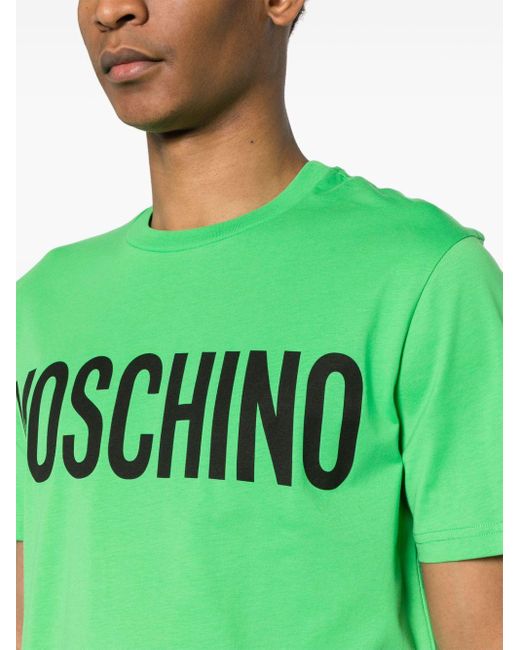 T-shirt con stampa di Moschino in Green da Uomo