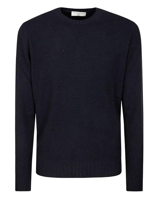 FILIPPO DE LAURENTIIS Blue Ribbed Round-Neck Sweater for men