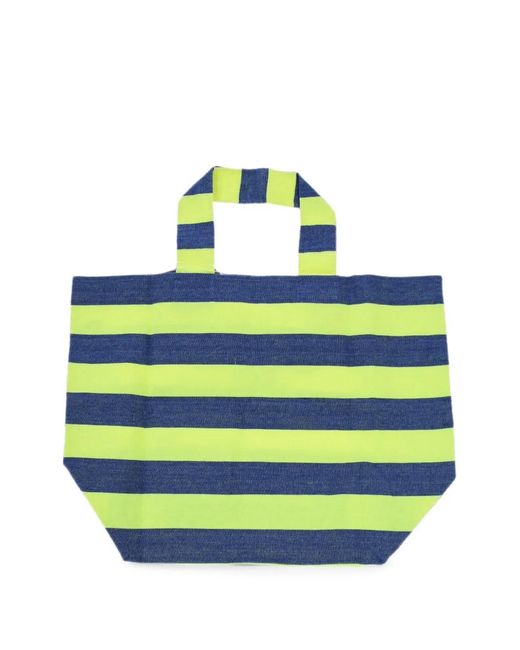 Daniela Gregis Blue Stripe-Pattern Tote Bag