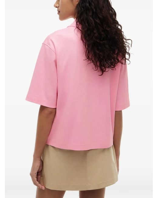 Tommy Hilfiger Pink Logo-Embroidered Polo Top