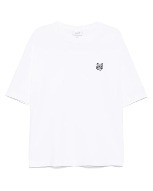 T-Shirt Con Applicazione Testa Di Volpe di Maison Kitsuné in White da Uomo