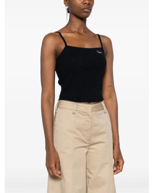 Maison Kitsuné Black Fox Pattern Tank Top