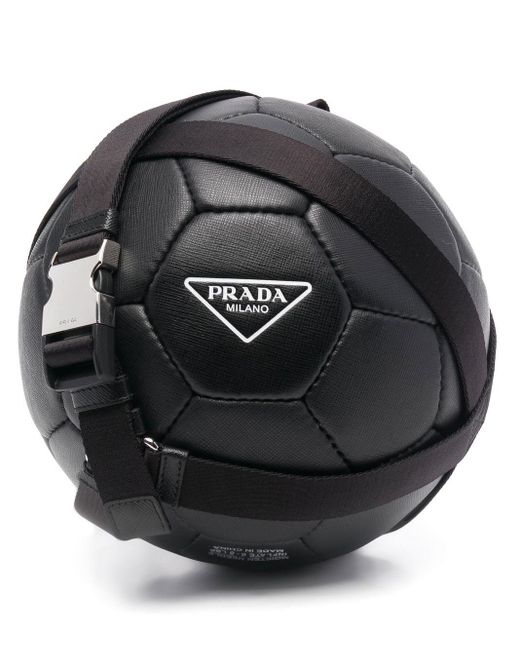 Pallone da calcio in pelle di Prada in Black