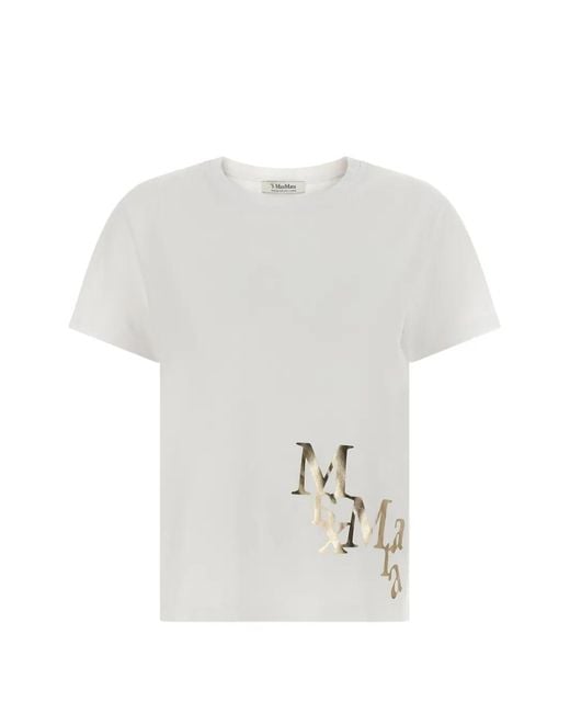 Max Mara White Edile Logo-Print T-Shirt