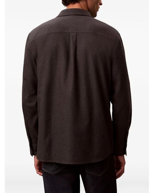 Calvin Klein Brown Chest-Pocket Long-Sleeved Shirt for men