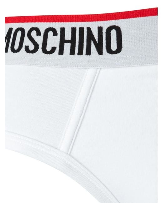 Pack de dos calzoncillos con logo Moschino de hombre de color White