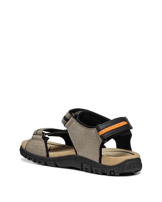 Geox White Perforated Touch-Strap Sandals for men