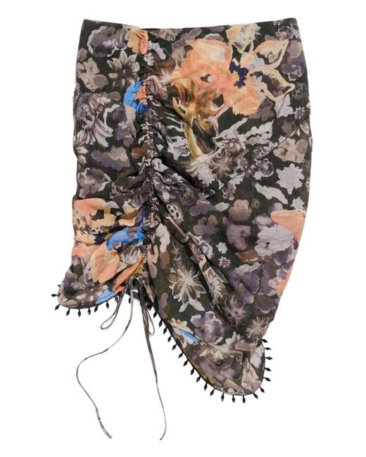 Bimba Y Lola フローラル ミニスカート Gray