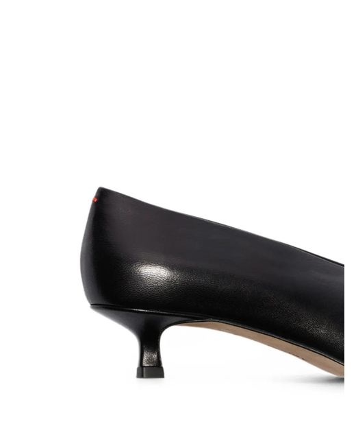 Aeyde Black Clara Pointed-Toe Kitten-Heel Pumps
