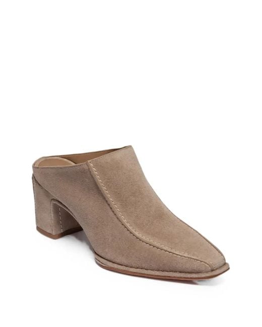 Bernardo Brown Brynn Suede Square-Toe Mules