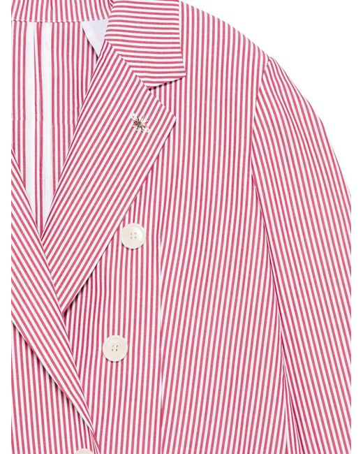 Manuel Ritz Pink Striped Double-Breasted Jacket