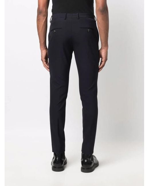 Dell'Oglio Blue Mid-Rise Tailored Trousers for men