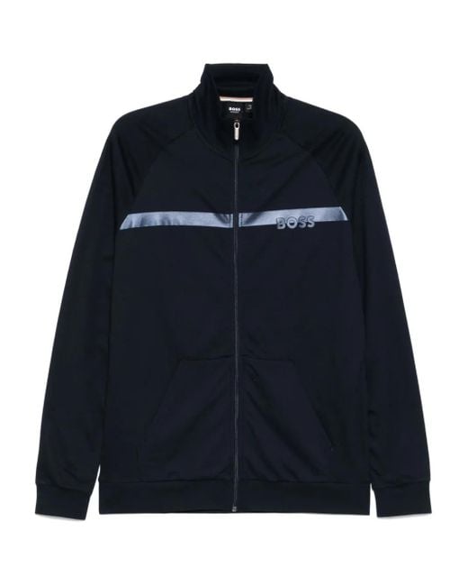 Boss Blue Zip-Up Sweatshirt for men
