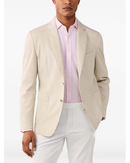 Hackett Natural Garment-Dyed Notch-Lapel Blazer for men