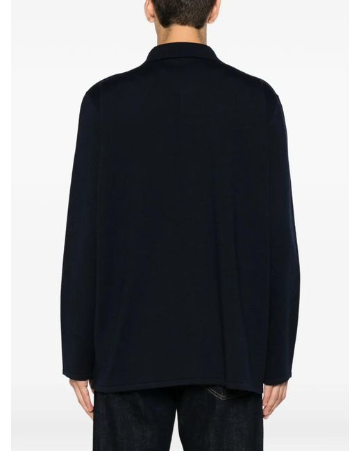 Valentino Garavani Blue Cardigan Boutonné À Poche Plaquée for men