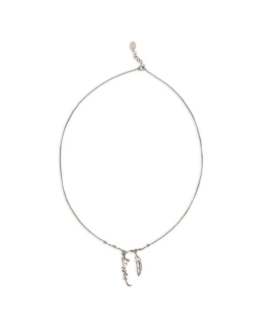 Red(v) White Feather Pendant Necklace