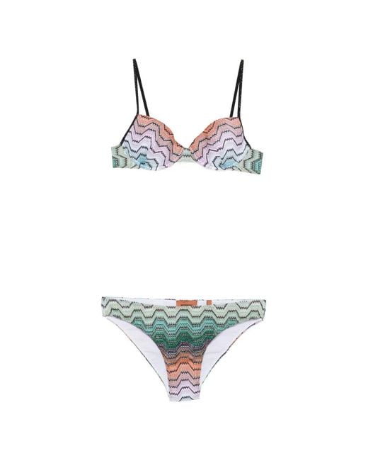 Missoni White Zigzag-Knit Bikini