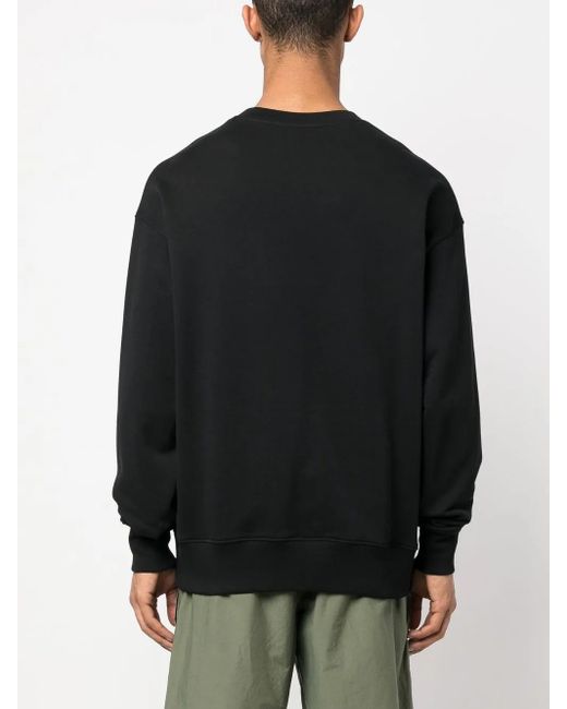 Moschino Black Logo-Print Crew-Neck Sweatshirt for men