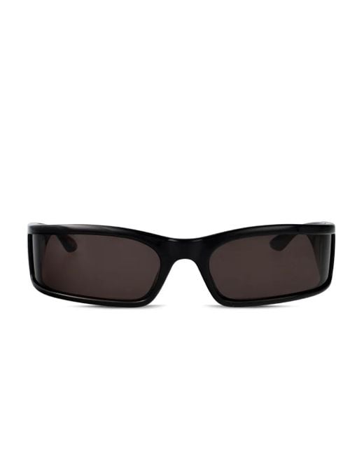 Balenciaga Black Logo Rectangle-Frame Sunglasses