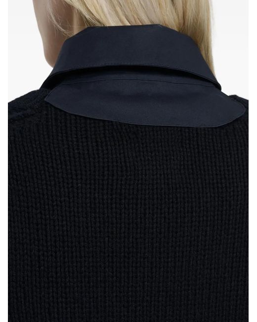 Barrie Blue Cashmere-Paneled Cotton Raincoat