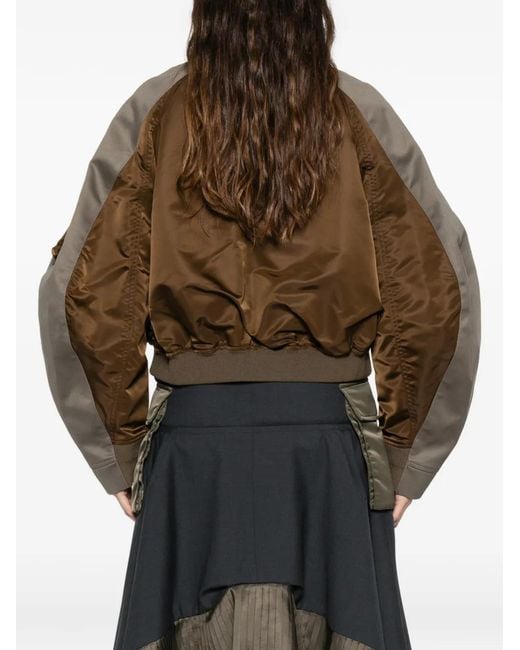 Sacai Brown Zip Bomber Jacket