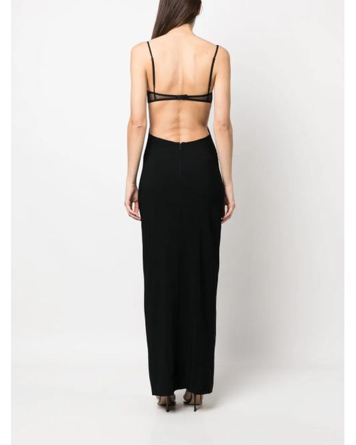 Nensi Dojaka Black Long Cut Out Dress