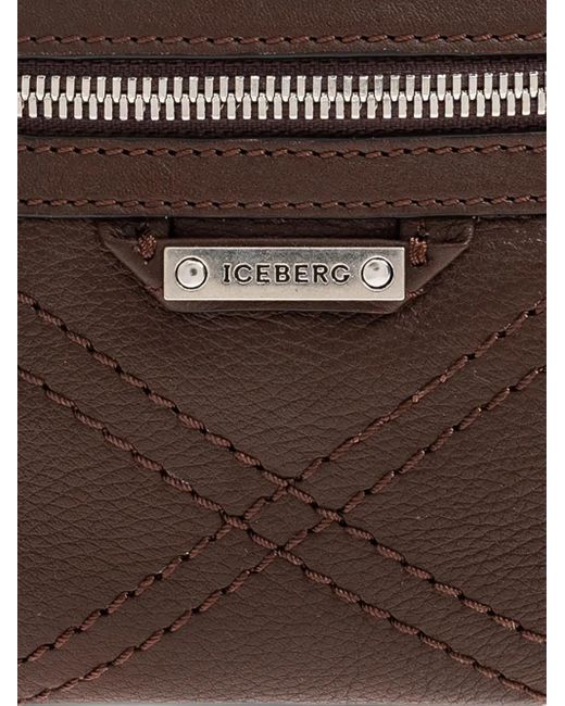 Riñonera con cremallera Iceberg de hombre de color Brown