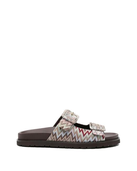 Missoni White Clea Zigzag Buckle-Fastening Sandals